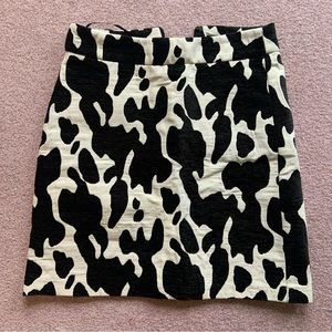 Zara Woman black and white blob office skirt